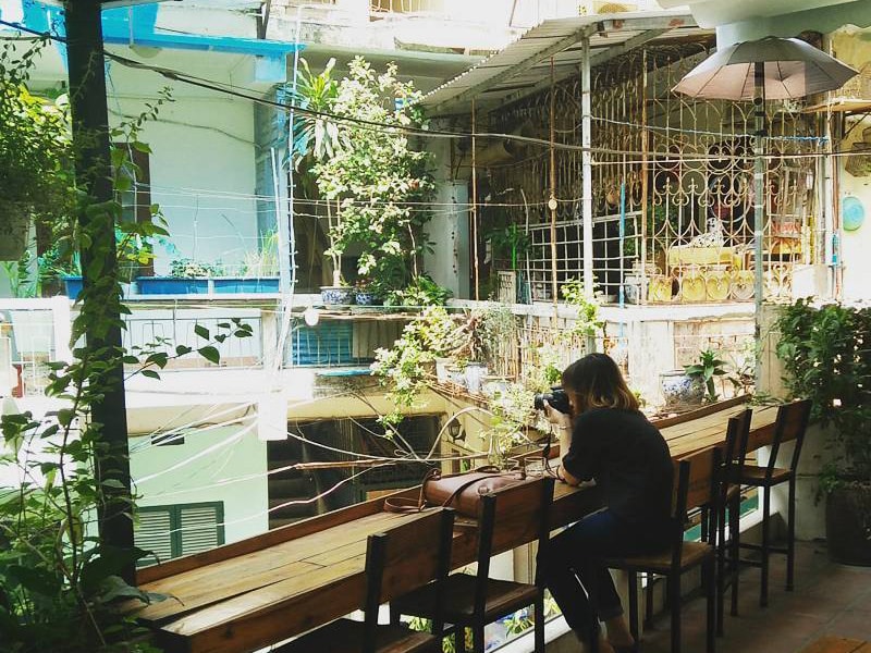 quán cafe nhiều cây xanh ở Hà Nội