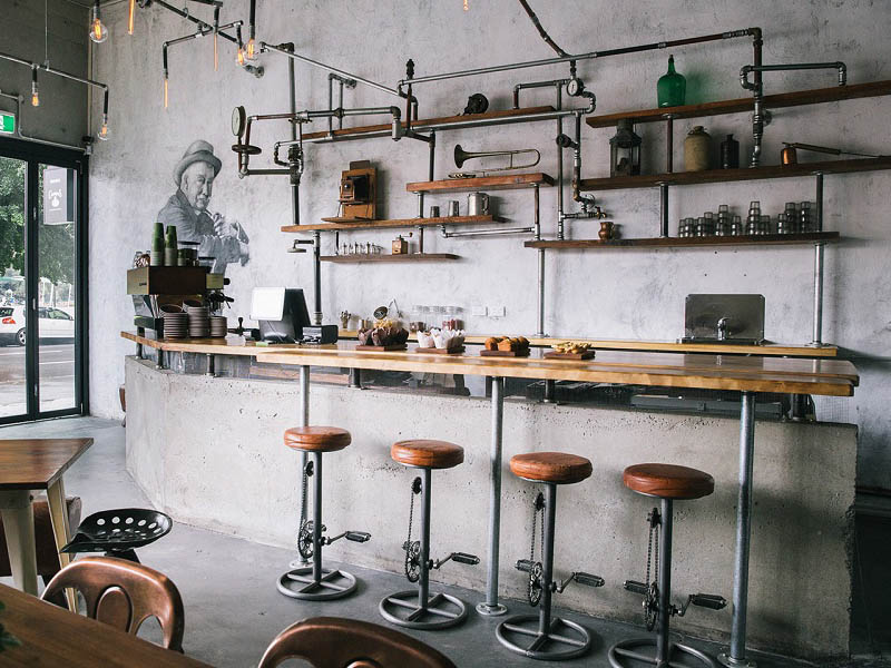 thiết kế quán cafe phong cách vintage